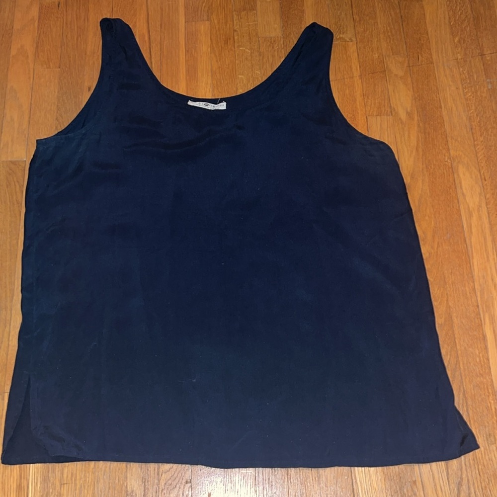Saks Fifth Avenue Real Clothes Vintage Navy Blue Silk Top